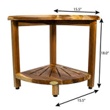 16" Brown Solid Wood Bathroom Shelves