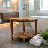 13" Brown Solid Wood Bathroom Shelves - HomeRoots - Flyclothing LLC