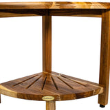 13" Brown Solid Wood Bathroom Shelves - HomeRoots - Flyclothing LLC