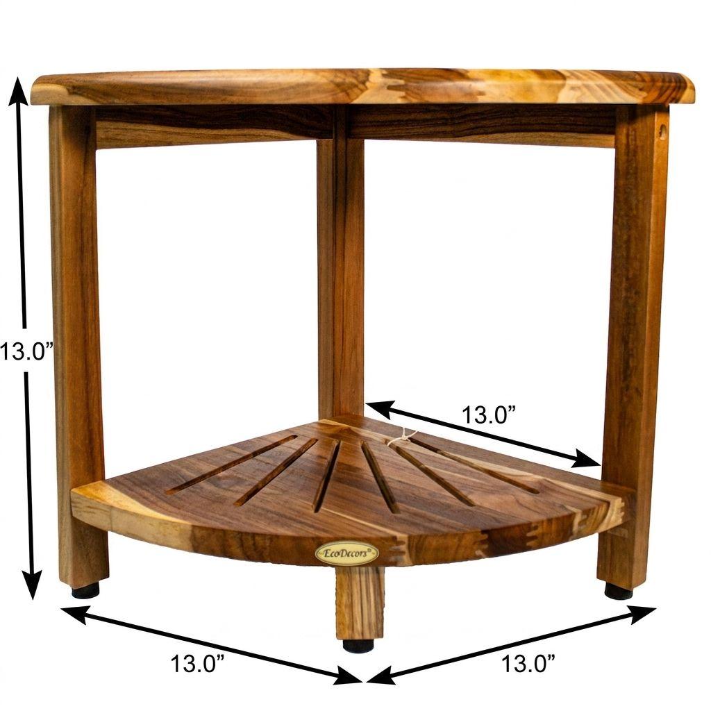 13" Brown Solid Wood Bathroom Shelves - HomeRoots - Flyclothing LLC