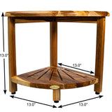 13" Brown Solid Wood Bathroom Shelves - HomeRoots - Flyclothing LLC
