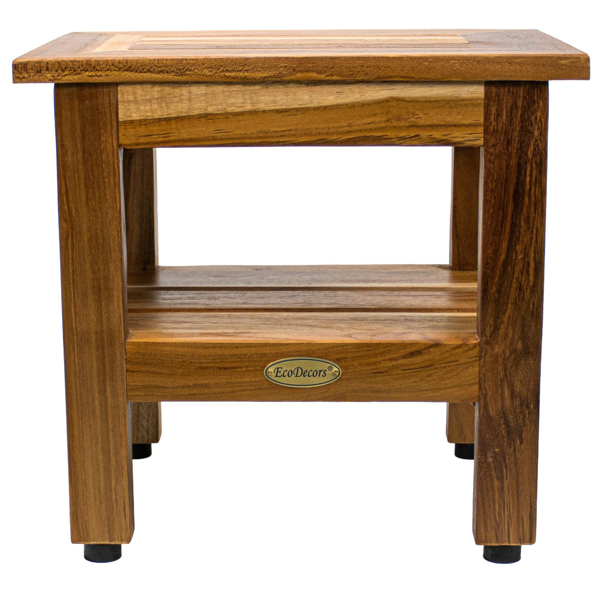 14" Brown Solid Wood Bathroom Shelves