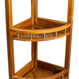 11" Brown Solid Wood Bathroom Shelves