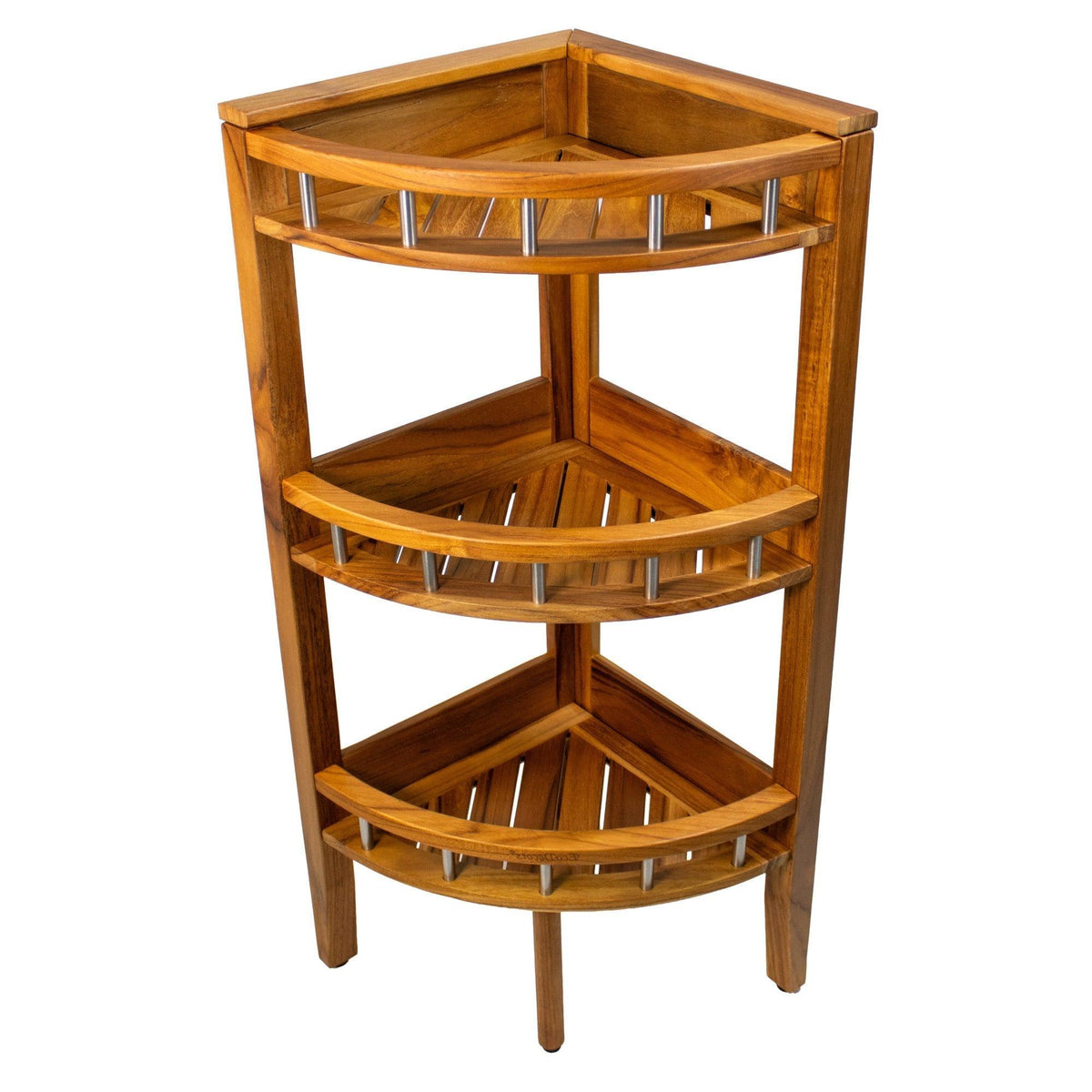 11" Brown Solid Wood Bathroom Shelves