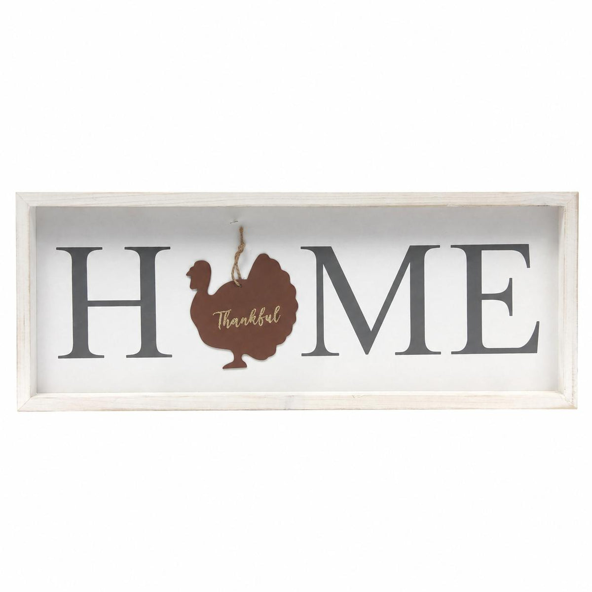 9" X 23" Gray And White Celebration Home Wood Wall Decor - HomeRoots - Flyclothing LLC