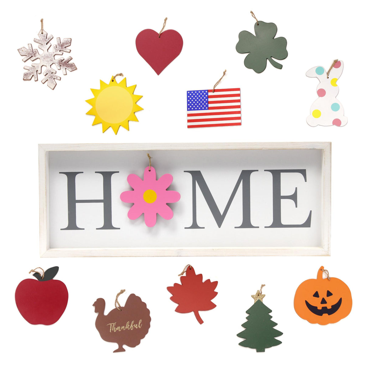 9" X 23" Gray And White Celebration Home Wood Wall Decor - HomeRoots - Flyclothing LLC
