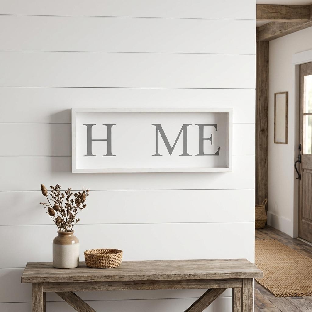 9" X 23" Gray And White Celebration Home Wood Wall Decor - HomeRoots - Flyclothing LLC