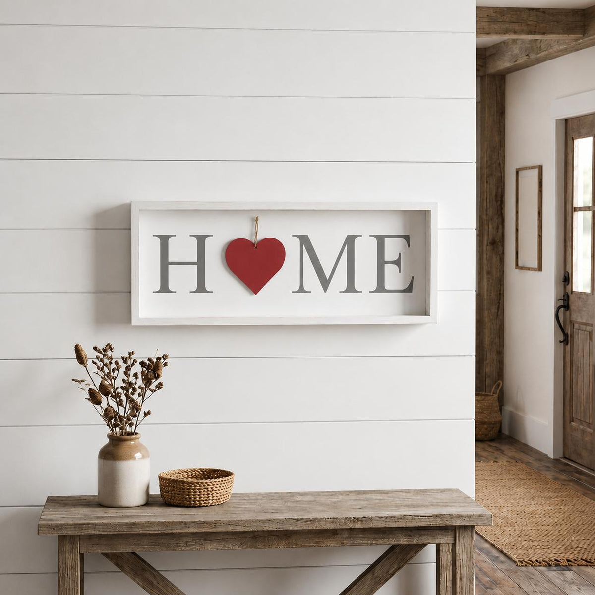 9" X 23" Gray And White Celebration Home Wood Wall Decor - HomeRoots - Flyclothing LLC