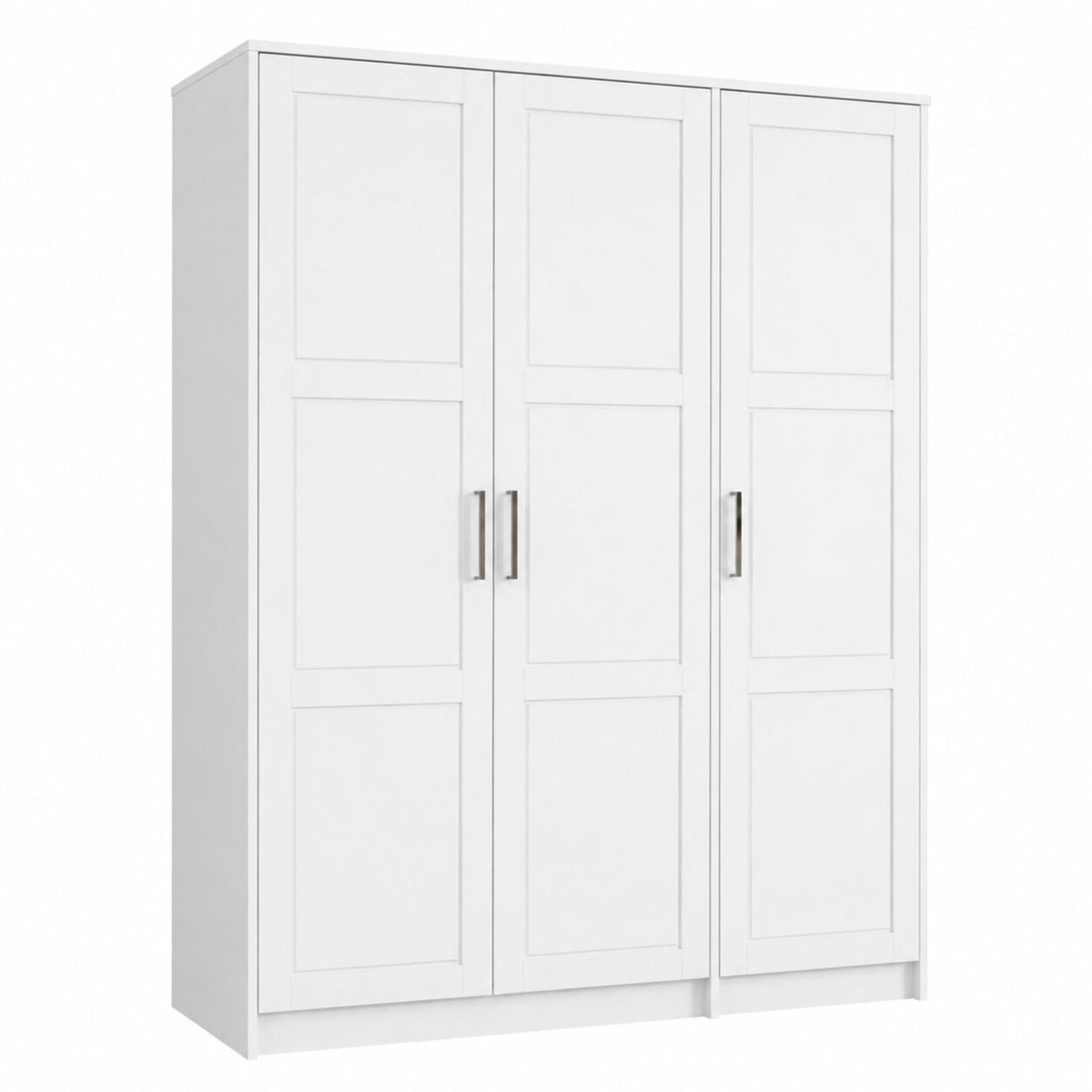 72" White Solid Wood Three Door Combo Dresser