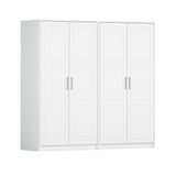 72" White Solid Wood Four Door Combo Dresser - HomeRoots - Flyclothing LLC