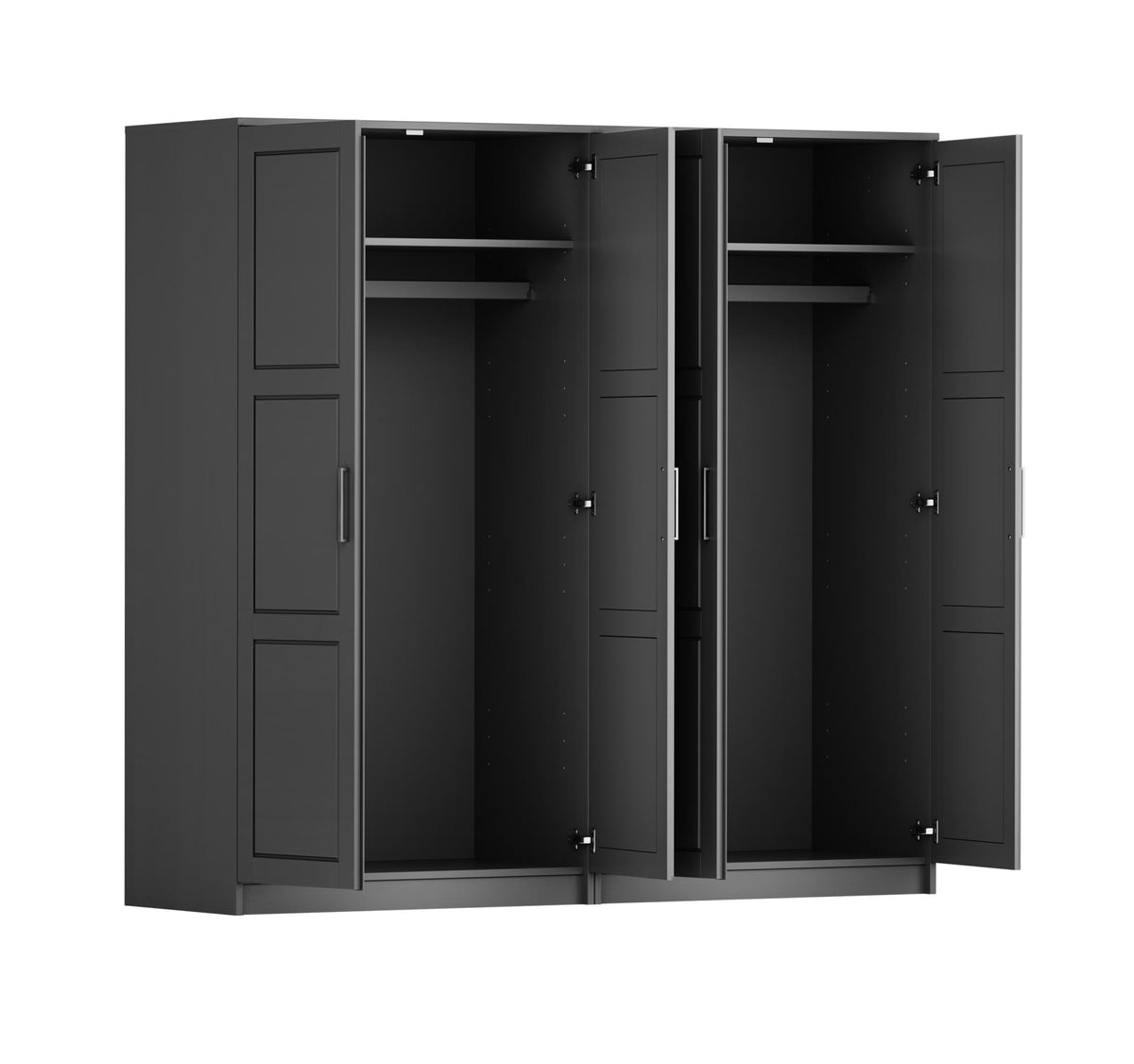 72" Gray Solid Wood Four Door Combo Dresser
