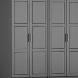 72" Gray Solid Wood Four Door Combo Dresser