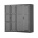 72" Gray Solid Wood Four Door Combo Dresser