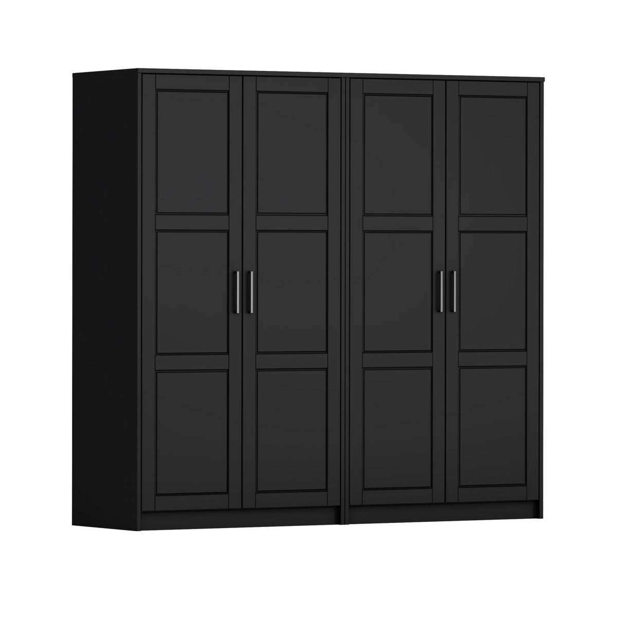 72" Black Solid Wood Four Door Combo Dresser - HomeRoots - Flyclothing LLC