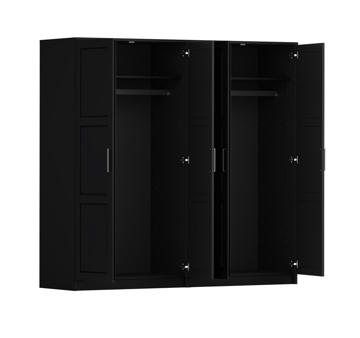 72" Black Solid Wood Four Door Combo Dresser - HomeRoots - Flyclothing LLC