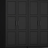 72" Black Solid Wood Four Door Combo Dresser - HomeRoots - Flyclothing LLC
