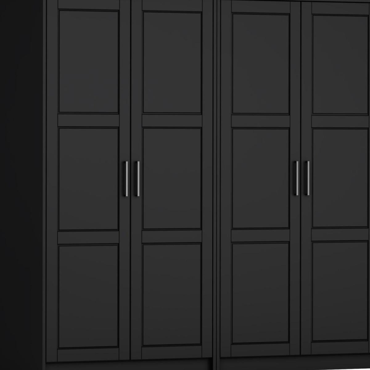 72" Black Solid Wood Four Door Combo Dresser - HomeRoots - Flyclothing LLC