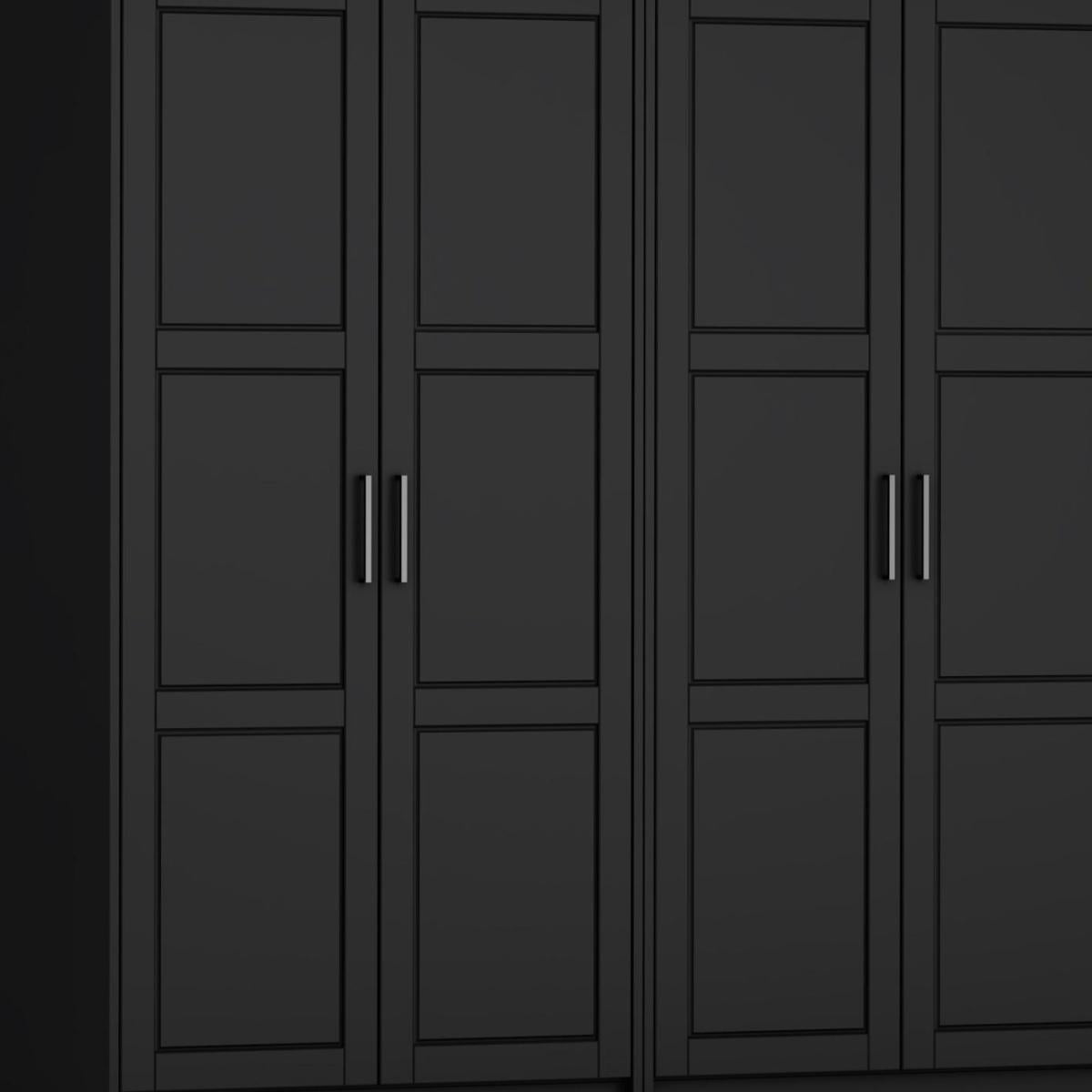 72" Black Solid Wood Four Door Combo Dresser - HomeRoots - Flyclothing LLC