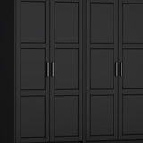 72" Black Solid Wood Four Door Combo Dresser - HomeRoots - Flyclothing LLC