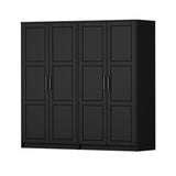 72" Black Solid Wood Four Door Combo Dresser - HomeRoots - Flyclothing LLC