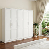 72" White Solid Wood Five Door Combo Dresser