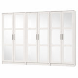 72" White Solid Wood Mirrored Six Door Combo Dresser - HomeRoots - Flyclothing LLC