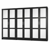 72" Black Solid Wood Mirrored Six Door Combo Dresser - HomeRoots - Flyclothing LLC