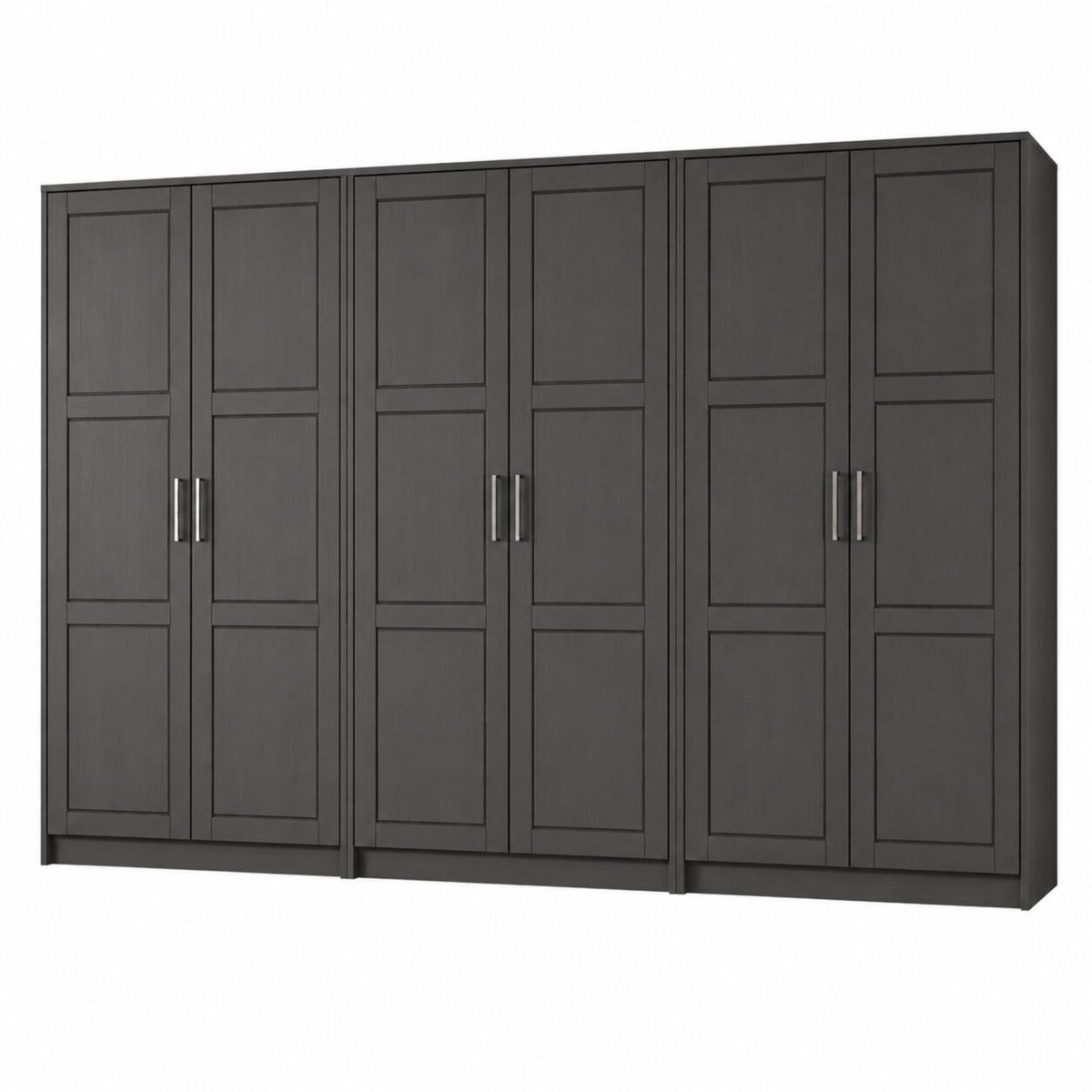 72" Black Solid Wood Six Door Combo Dresser - HomeRoots - Flyclothing LLC