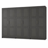 72" Black Solid Wood Six Door Combo Dresser - HomeRoots - Flyclothing LLC