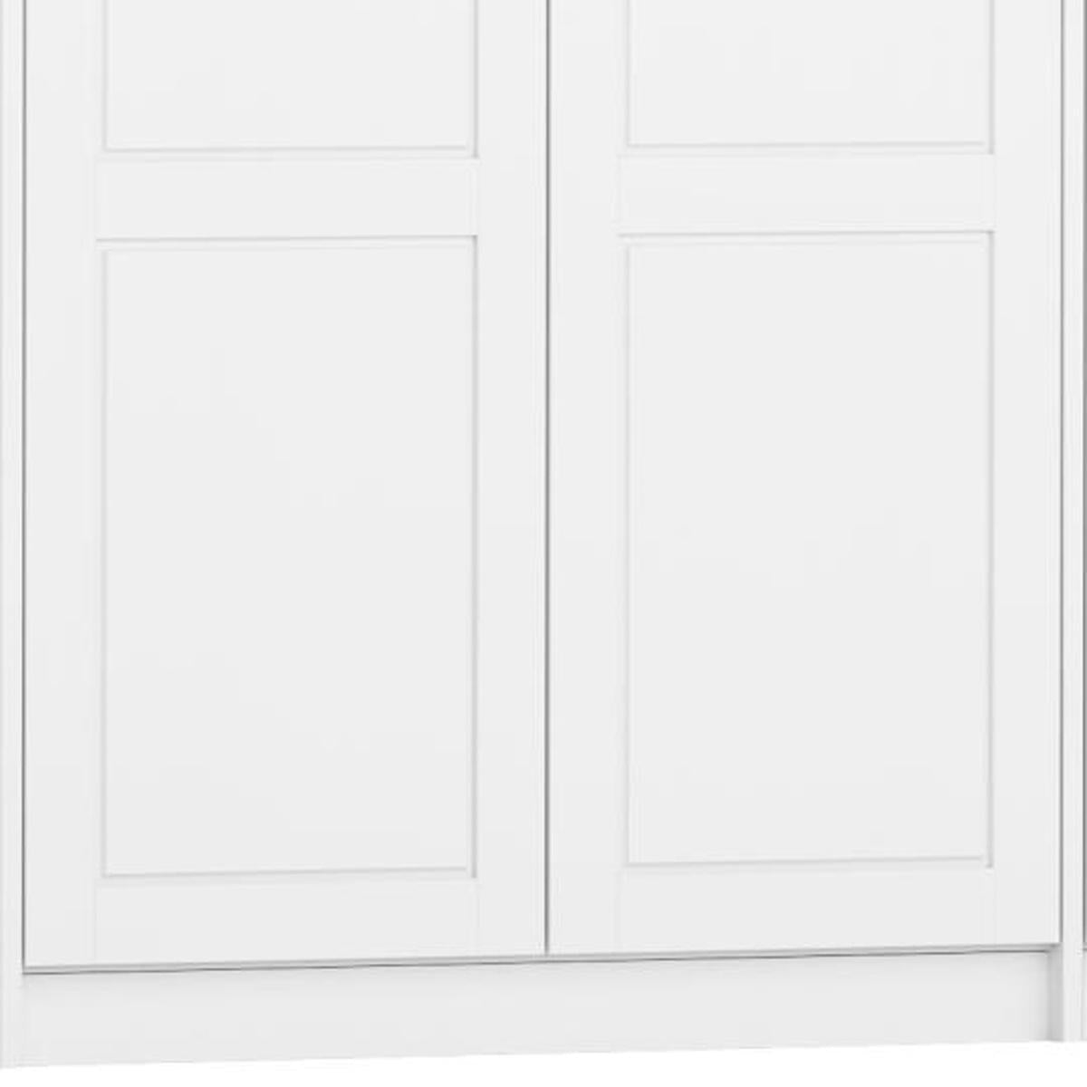 72" White Solid Wood Six Door Combo Dresser