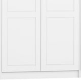 72" White Solid Wood Six Door Combo Dresser