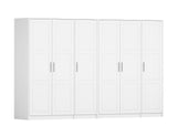 72" White Solid Wood Six Door Combo Dresser