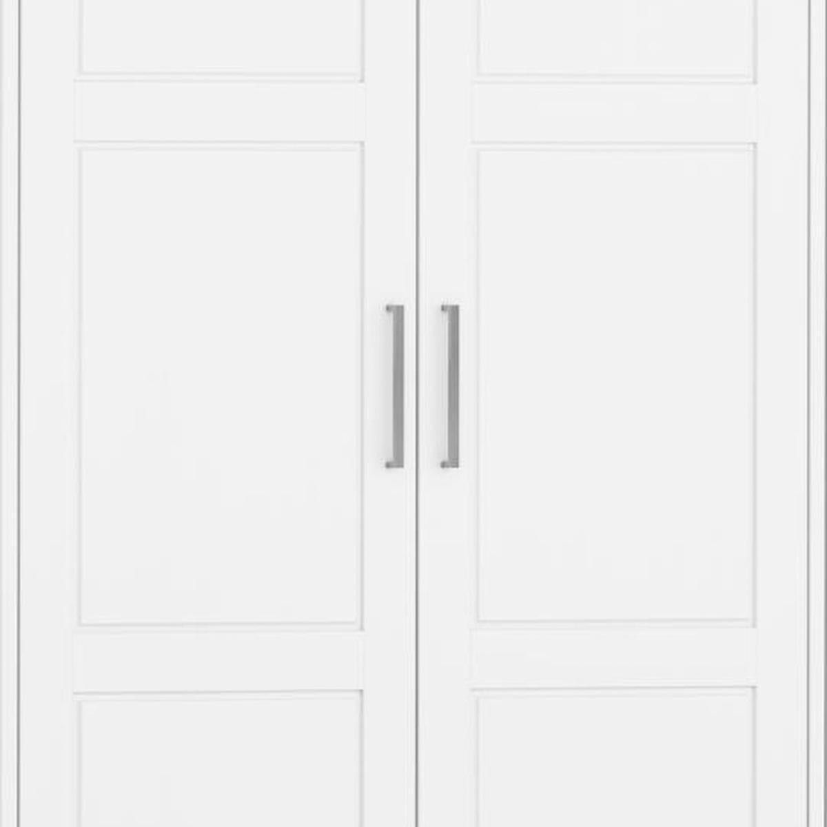 72" White Solid Wood Six Door Combo Dresser