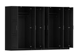 72" Black Solid Wood Six Door Combo Dresser