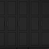 72" Black Solid Wood Six Door Combo Dresser