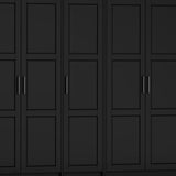 72" Black Solid Wood Six Door Combo Dresser