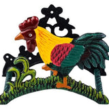 8" Black Yellow Red And Green Cast Iron Rooster Garden Hose Hanger - HomeRoots - Flyclothing LLC