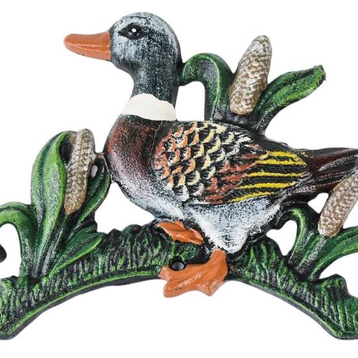 8" Black Green And Brown Iron Duck Garden Hose Hanger - HomeRoots - Flyclothing LLC
