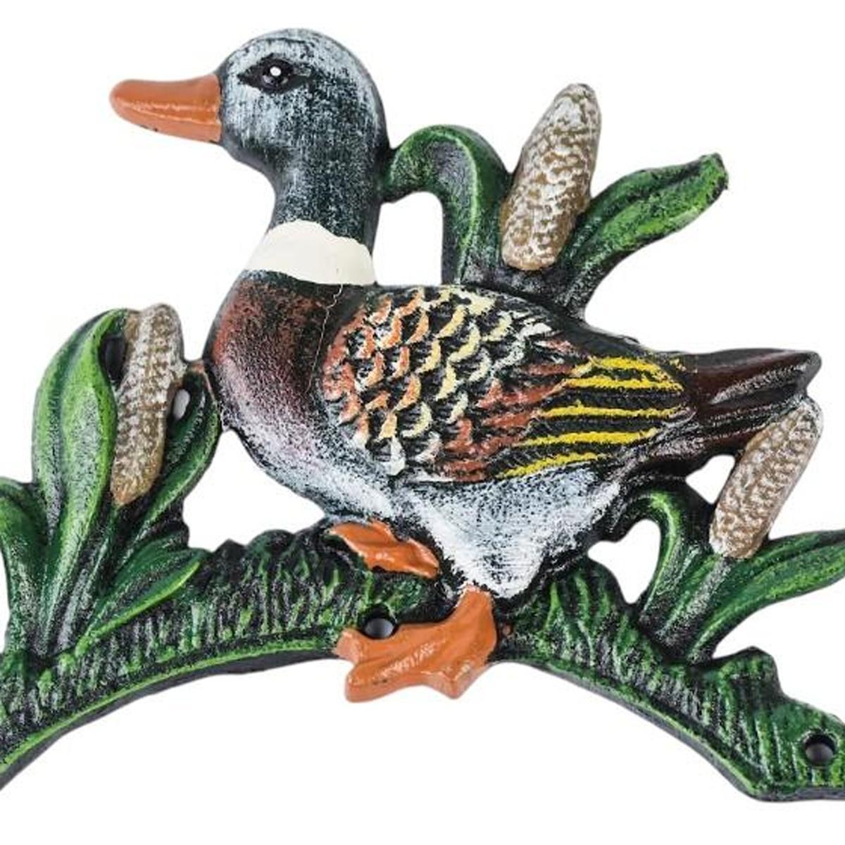 8" Black Green And Brown Iron Duck Garden Hose Hanger - HomeRoots - Flyclothing LLC