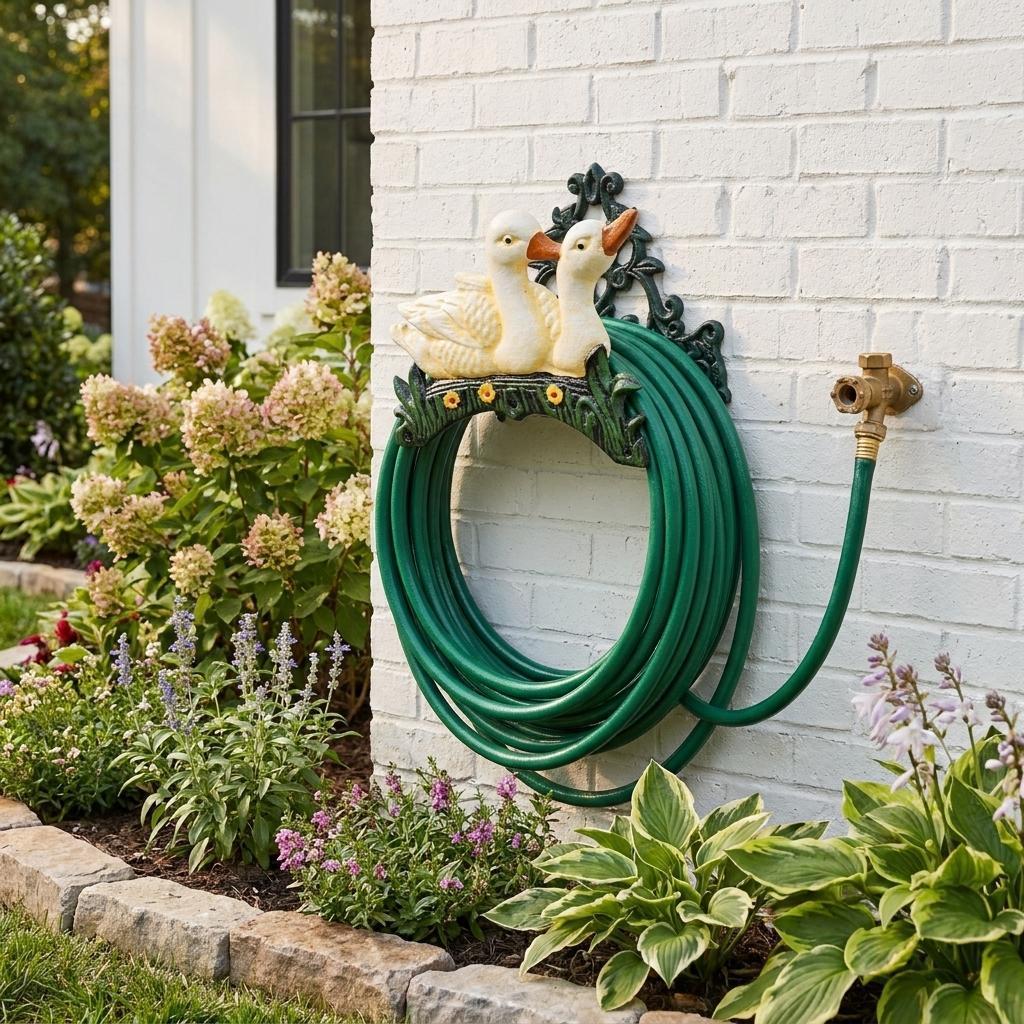 8" Black And Yellow Iron Ducklings Garden Hose Hanger - HomeRoots - Flyclothing LLC