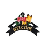 8" Black Yellow And Pink Iron Floral Bouquet Welcome Garden Hose Hanger - HomeRoots - Flyclothing LLC