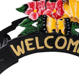 8" Black Yellow And Pink Iron Floral Bouquet Welcome Garden Hose Hanger - HomeRoots - Flyclothing LLC