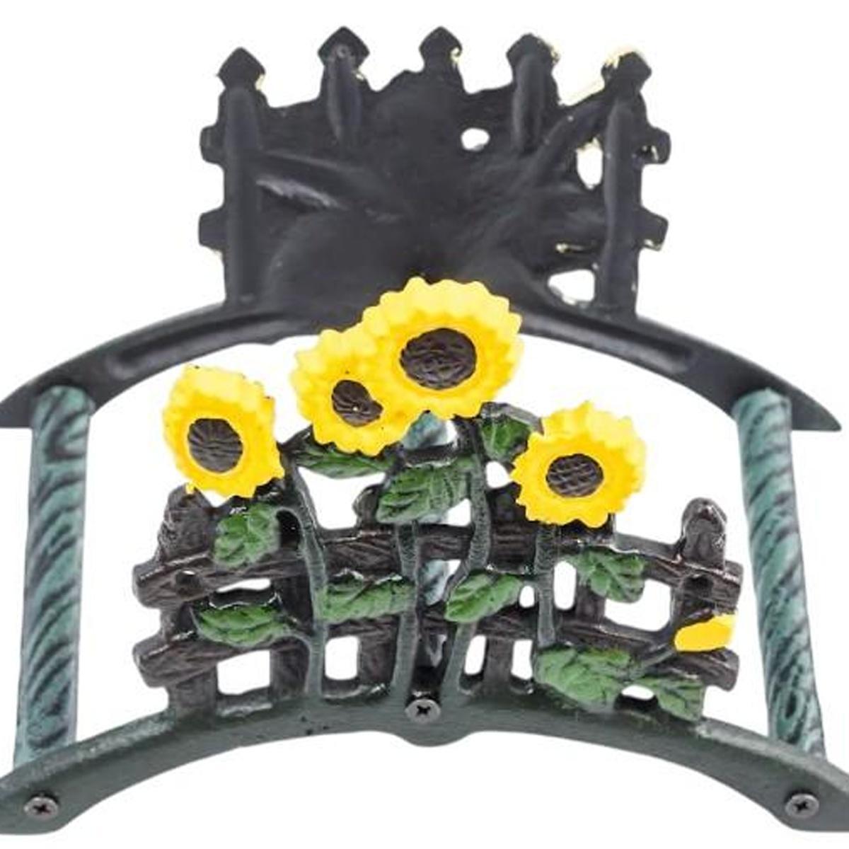 7" Yellow Black And Green Iron Sunflowers Garden Hose Hanger - HomeRoots - Flyclothing LLC