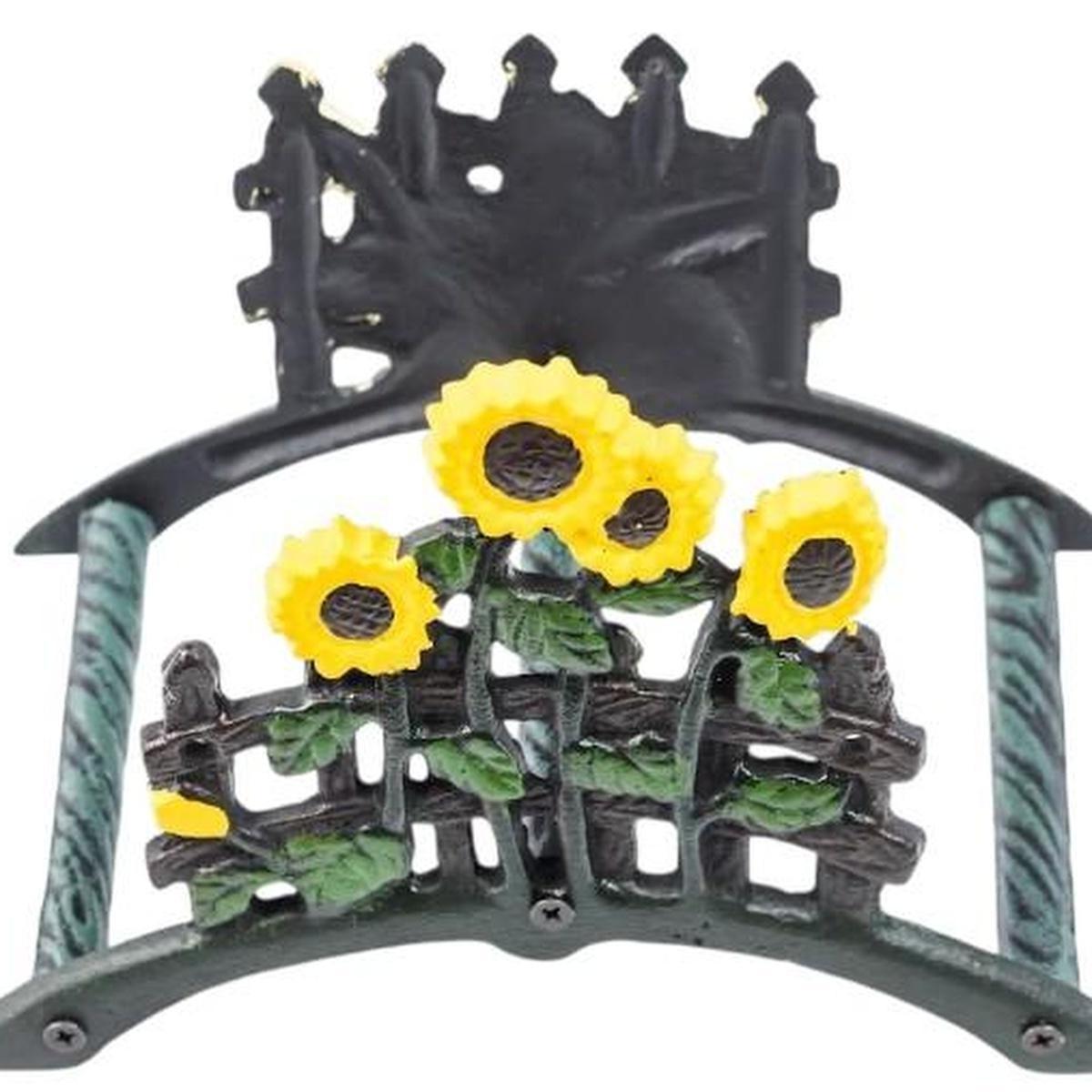 7" Yellow Black And Green Iron Sunflowers Garden Hose Hanger - HomeRoots - Flyclothing LLC