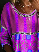 Full Size Hollow Out Round Neck Top Plus Size - Trendsi - Flyclothing LLC