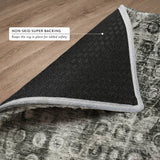 3' X 5' Charcoal And Ivory Ikat Shag Washable Area Rug With UV Protection - HomeRoots - Flyclothing LLC
