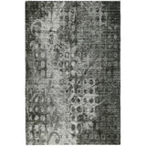 5' X 8' Charcoal And Ivory Ikat Shag Washable Area Rug With UV Protection - HomeRoots - Flyclothing LLC