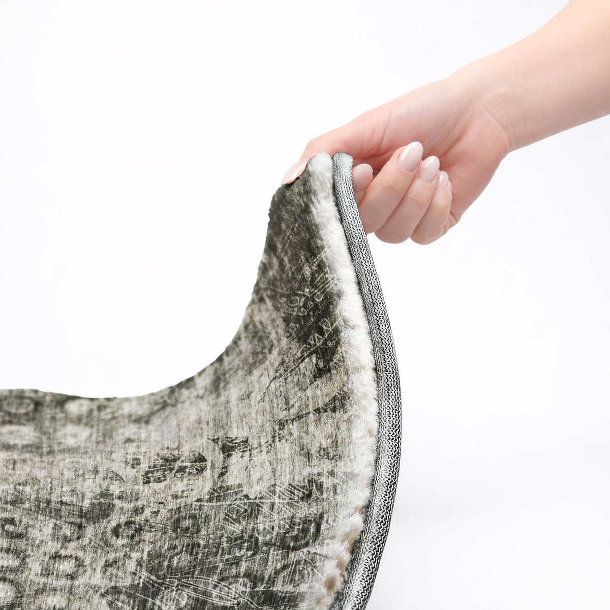 5' X 8' Charcoal And Ivory Ikat Shag Washable Area Rug With UV Protection - HomeRoots - Flyclothing LLC