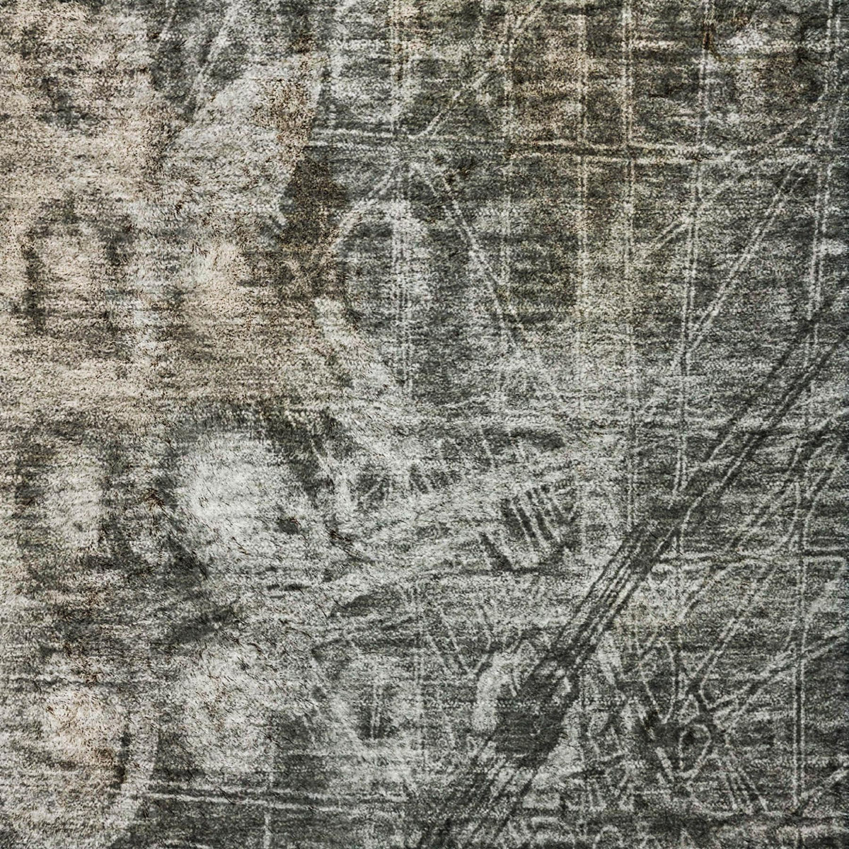 9' X 12' Charcoal And Ivory Ikat Shag Washable Area Rug With UV Protection - HomeRoots - Flyclothing LLC