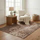 5' X 8' Chocolate And Beige Ikat Shag Washable Area Rug With UV Protection - HomeRoots - Flyclothing LLC